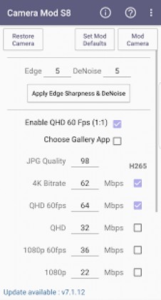 Camera Mod S8 - Bitrate & Settings [ROOT] Apk